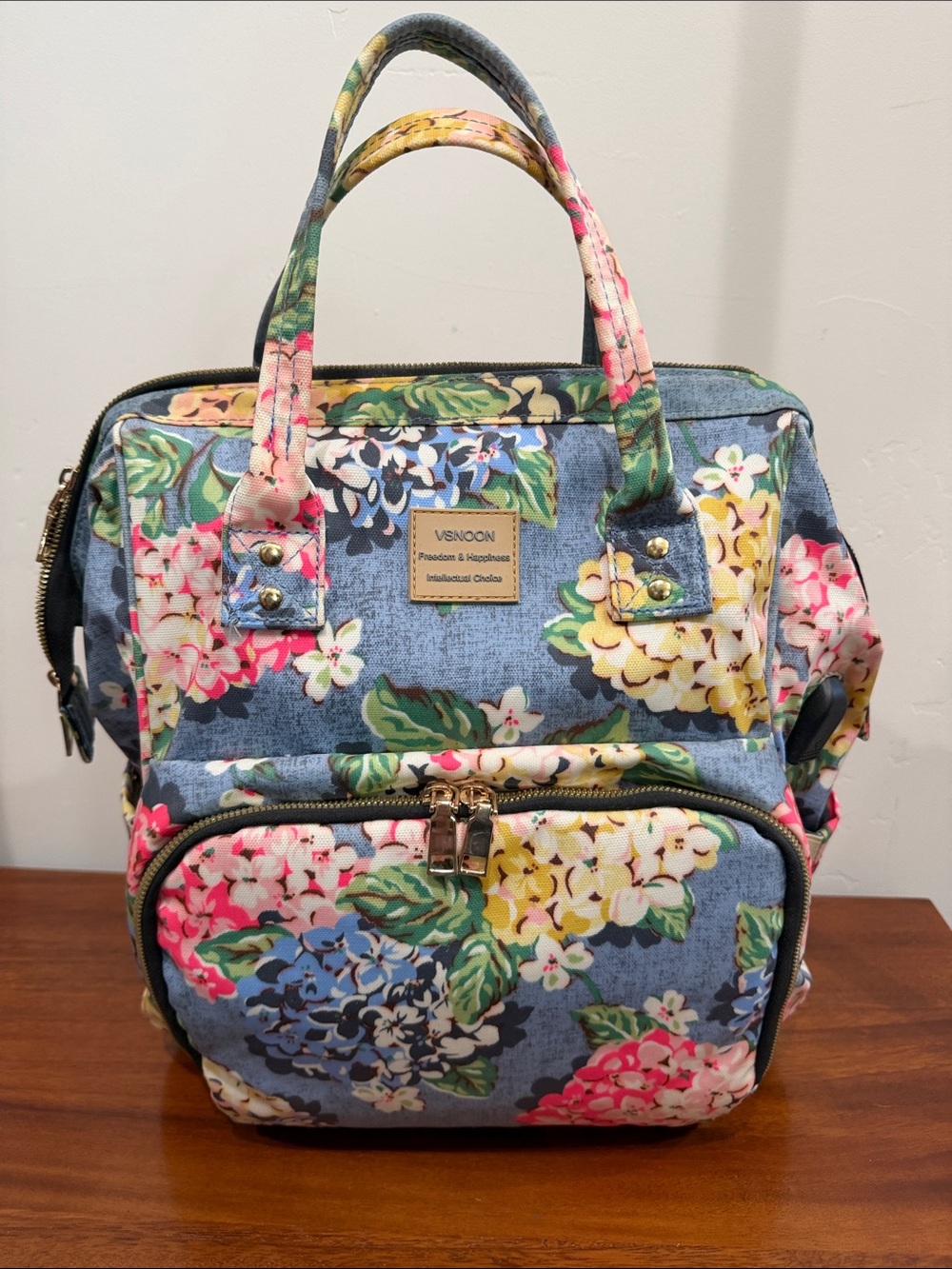 Floral Canvas Tote Backpack in Multicolor